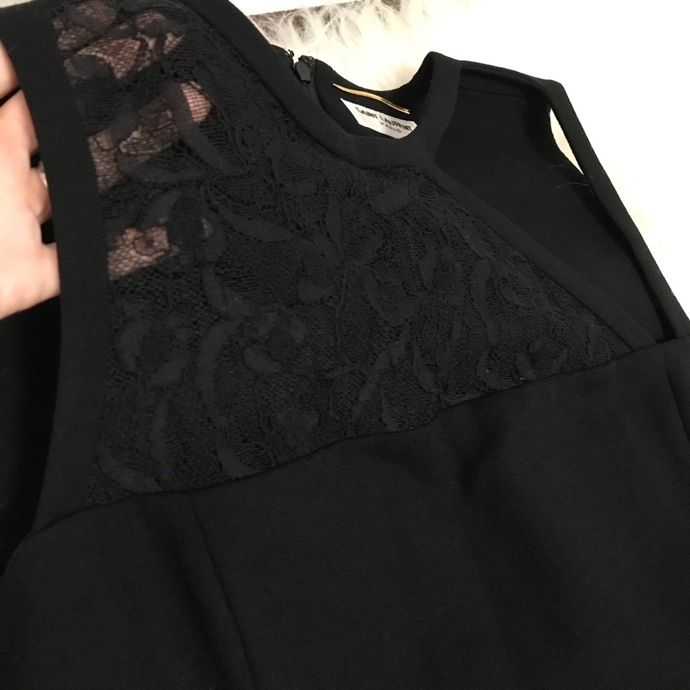 Black Saint Laurent dress with lace - Picture 2 of 6